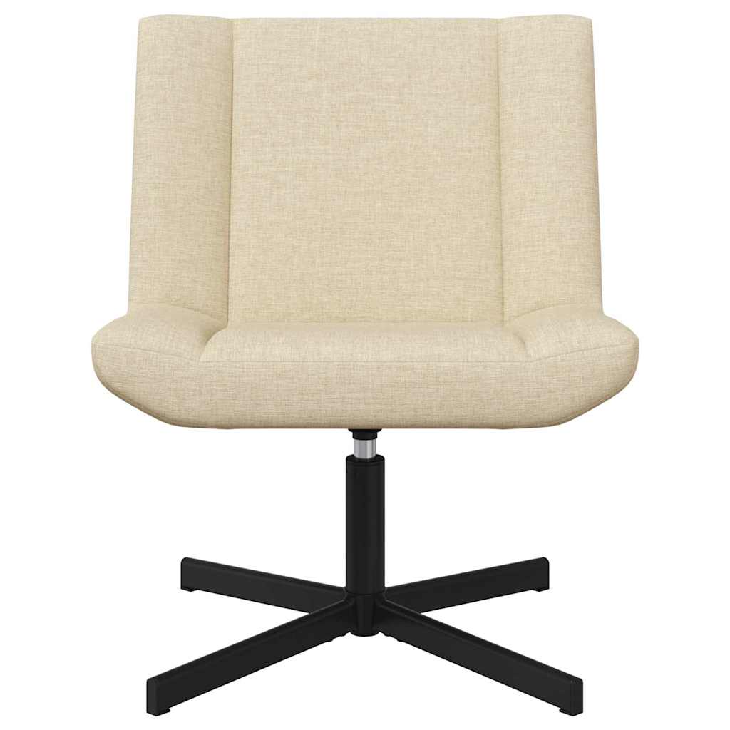 vidaXL Fotel obrotowy kremowy 63 x 75 x 76 cm tkanina