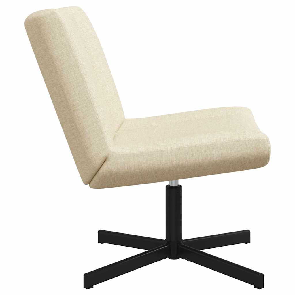 vidaXL Fotel obrotowy kremowy 63 x 75 x 76 cm tkanina
