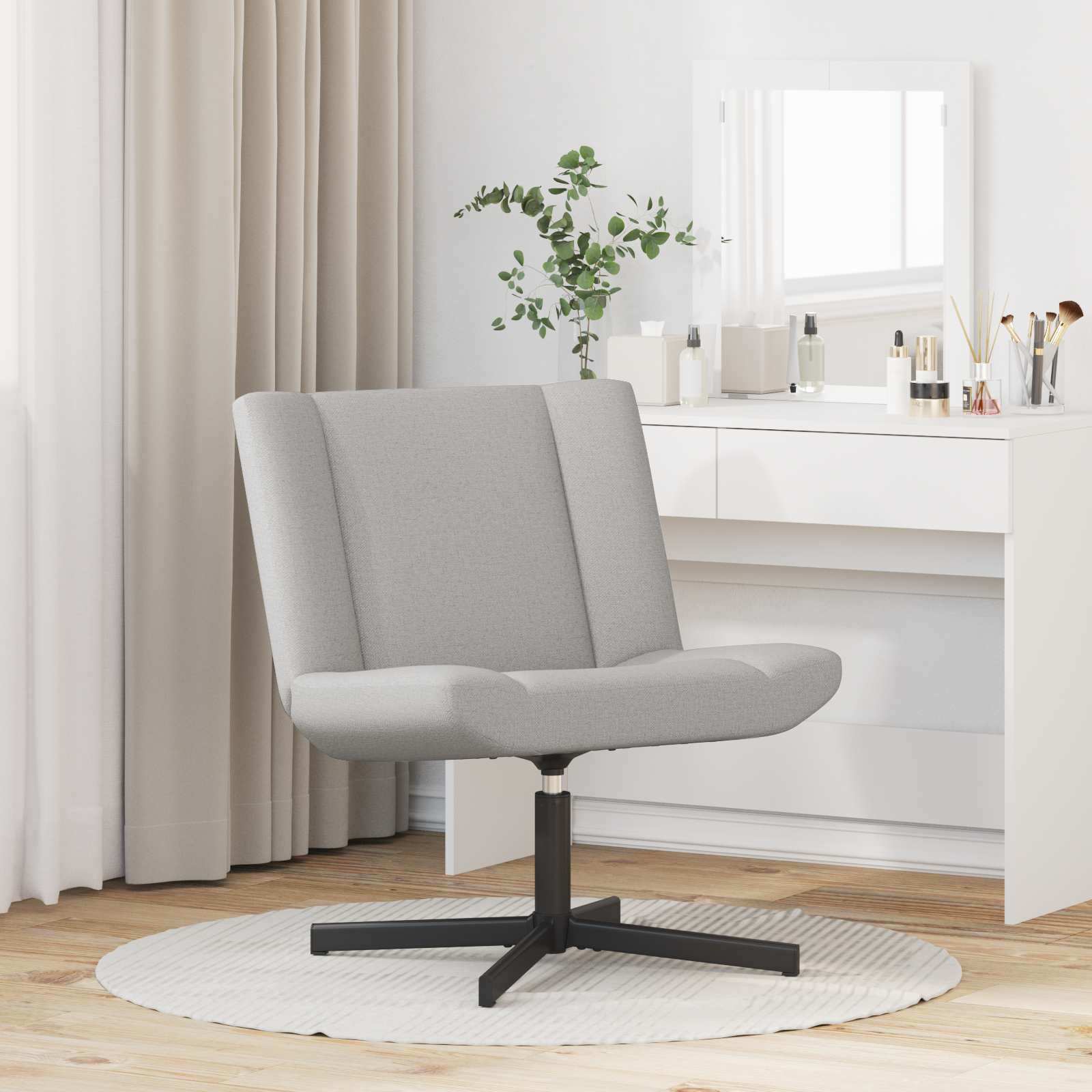 vidaXL Fotel obrotowy Szary chmur 63 x 75 x 76 cm tkanina