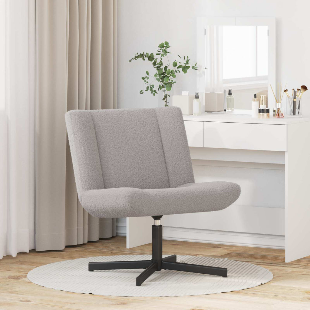 vidaXL Fotel obrotowy Jasnoszary 63 x 75 x 76 cm Owczy Skór