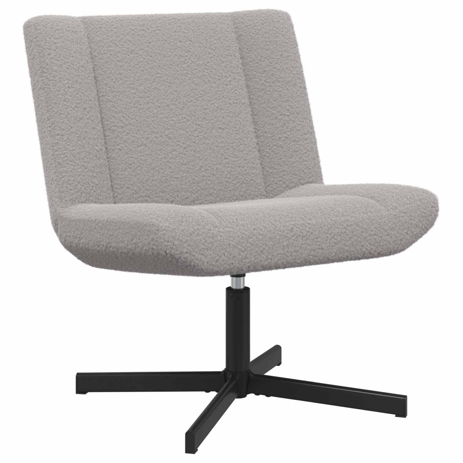 vidaXL Fotel obrotowy Jasnoszary 63 x 75 x 76 cm Owczy Skór