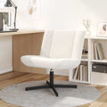 vidaXL Fotel obrotowy Kremowy 63 x 75 x 76 cm Owczy Skór