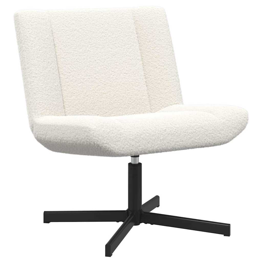 vidaXL Fotel obrotowy Kremowy 63 x 75 x 76 cm Owczy Skór