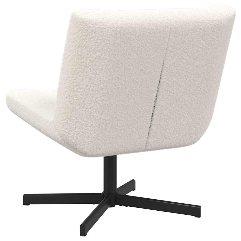 vidaXL Fotel obrotowy Kremowy 63 x 75 x 76 cm Owczy Skór
