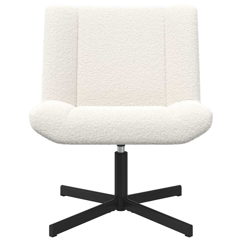 vidaXL Fotel obrotowy Kremowy 63 x 75 x 76 cm Owczy Skór