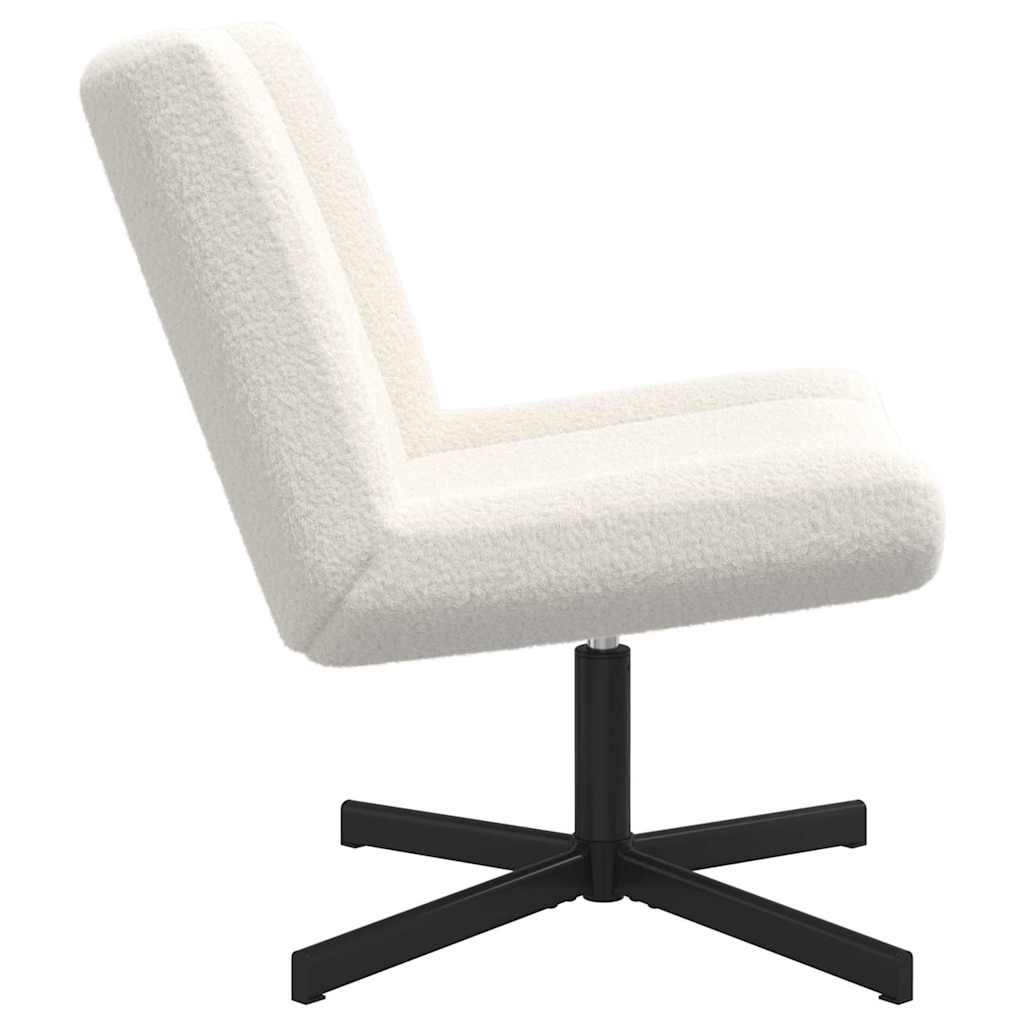 vidaXL Fotel obrotowy Kremowy 63 x 75 x 76 cm Owczy Skór