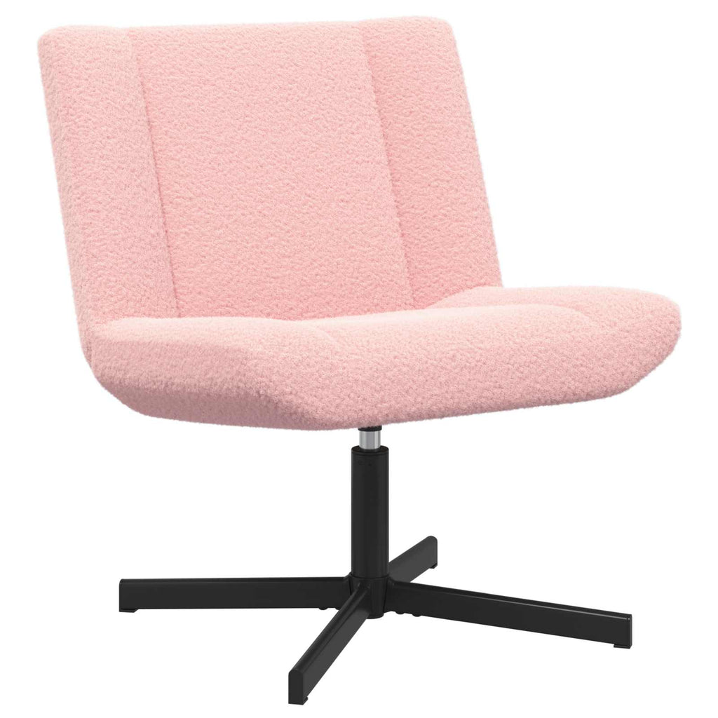 vidaXL Fotel obrotowy Różowy 63 x 75 x 76 cm Owczy Skór
