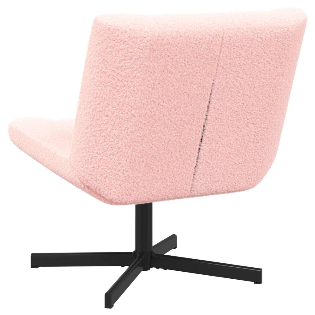 vidaXL Fotel obrotowy Różowy 63 x 75 x 76 cm Owczy Skór