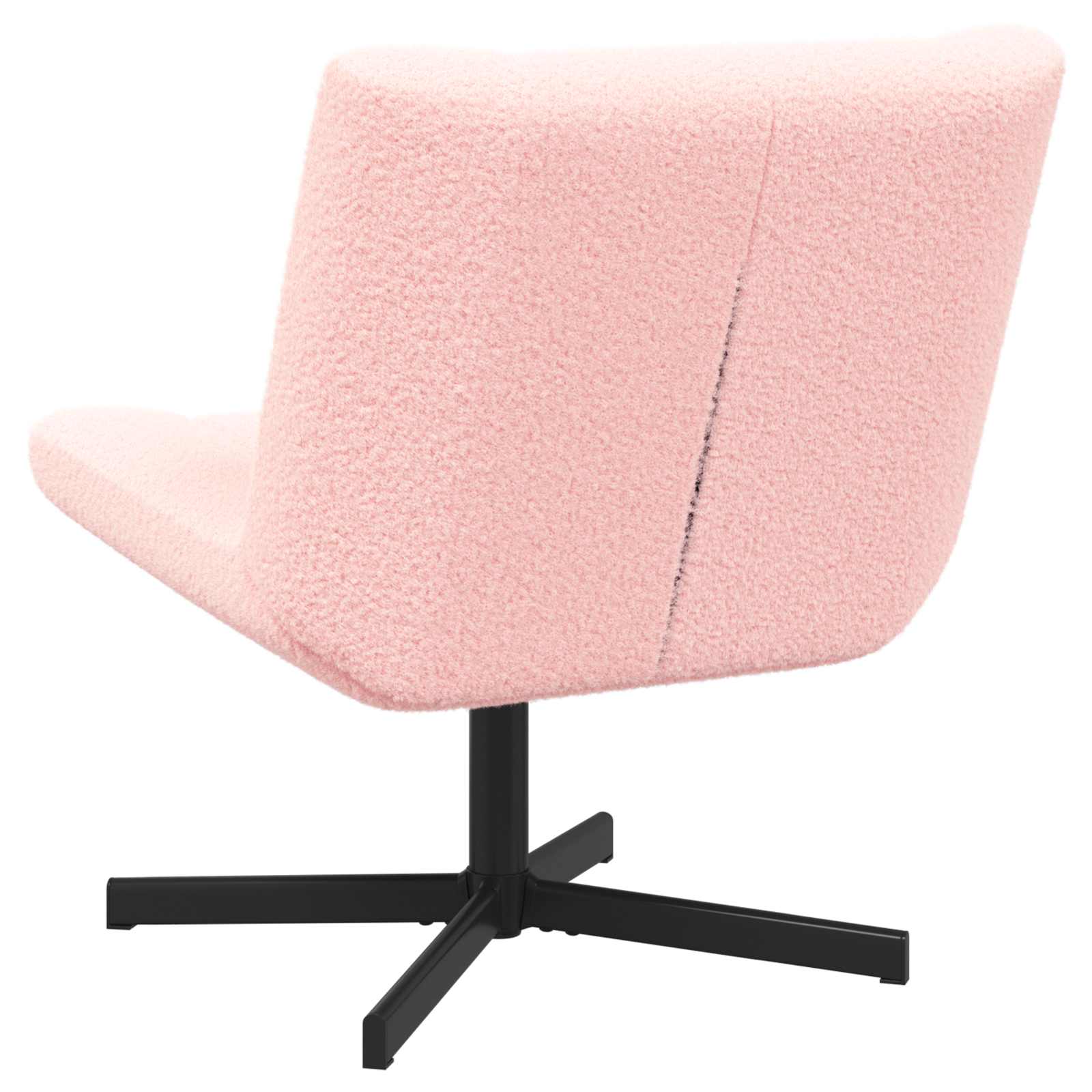 vidaXL Fotel obrotowy Różowy 63 x 75 x 76 cm Owczy Skór