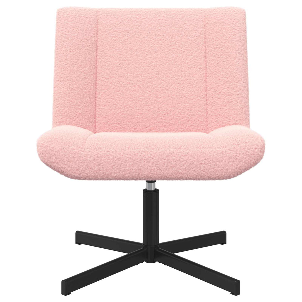 vidaXL Fotel obrotowy Różowy 63 x 75 x 76 cm Owczy Skór