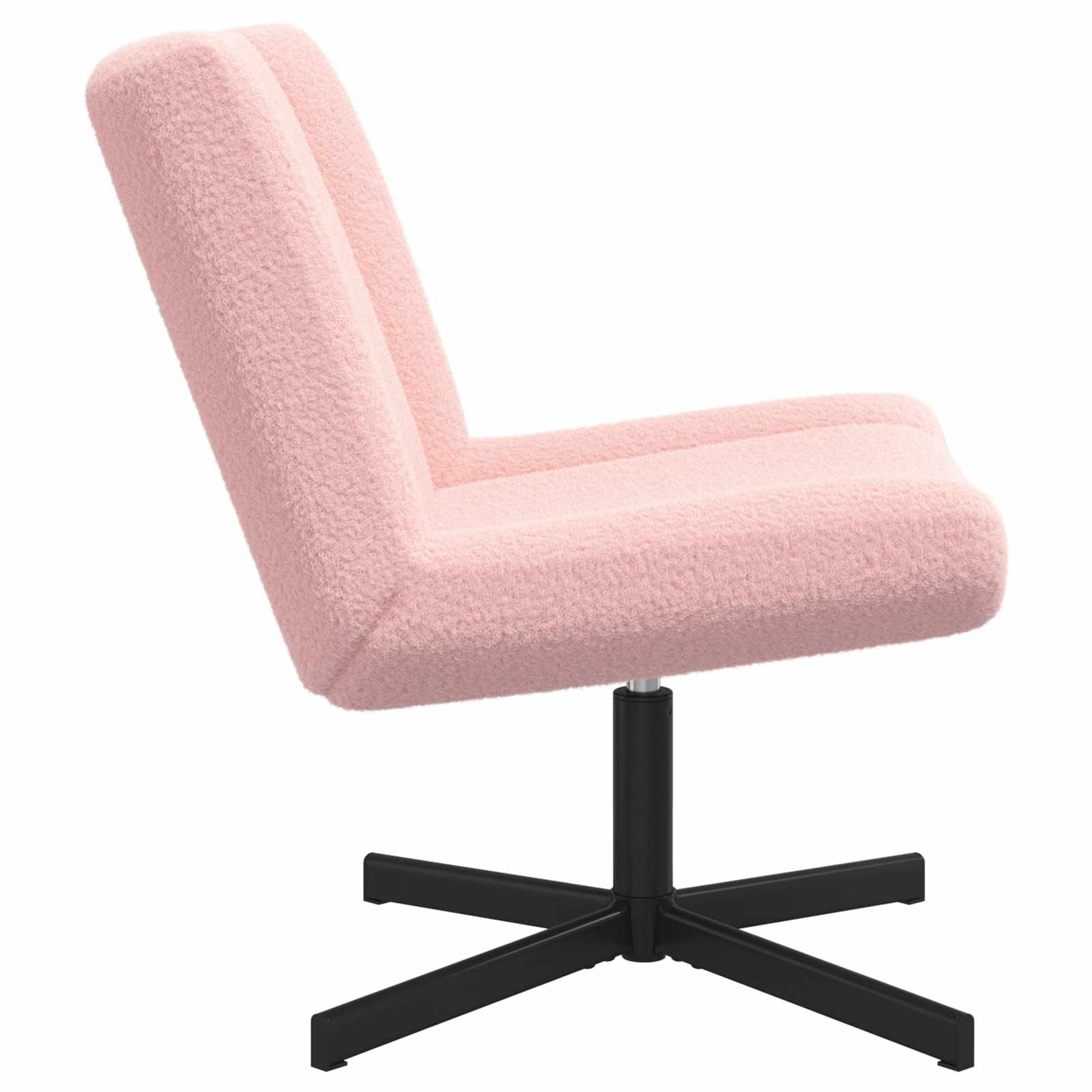 vidaXL Fotel obrotowy Różowy 63 x 75 x 76 cm Owczy Skór