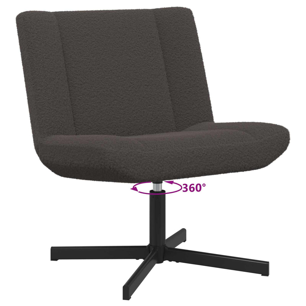 vidaXL Fotel obrotowy Ciemnoszary 63 x 75 x 76 cm Owczy Skór