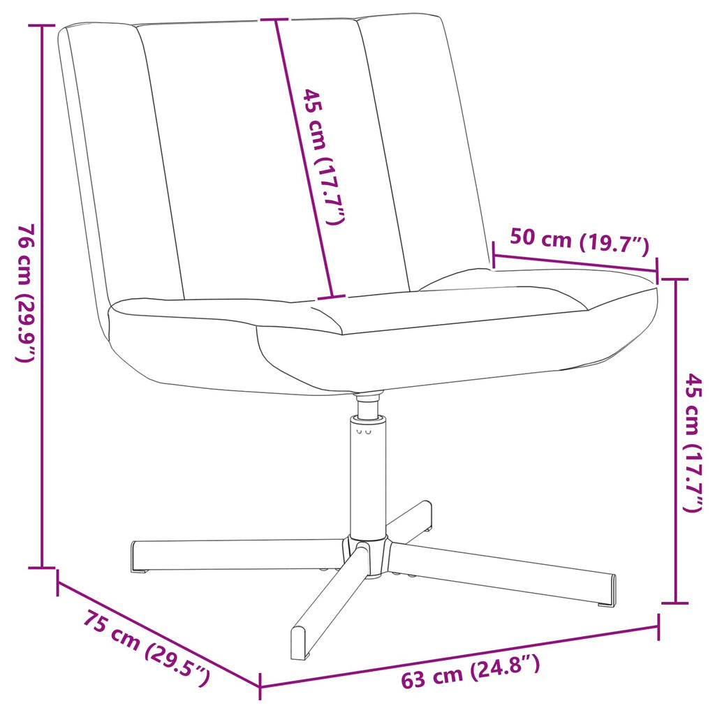 vidaXL Fotel obrotowy Ciemnoszary 63 x 75 x 76 cm Owczy Skór