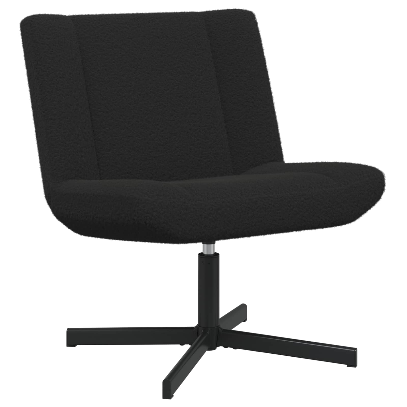 vidaXL Fotel obrotowy Czarny 63 x 75 x 76 cm Owczy Skór