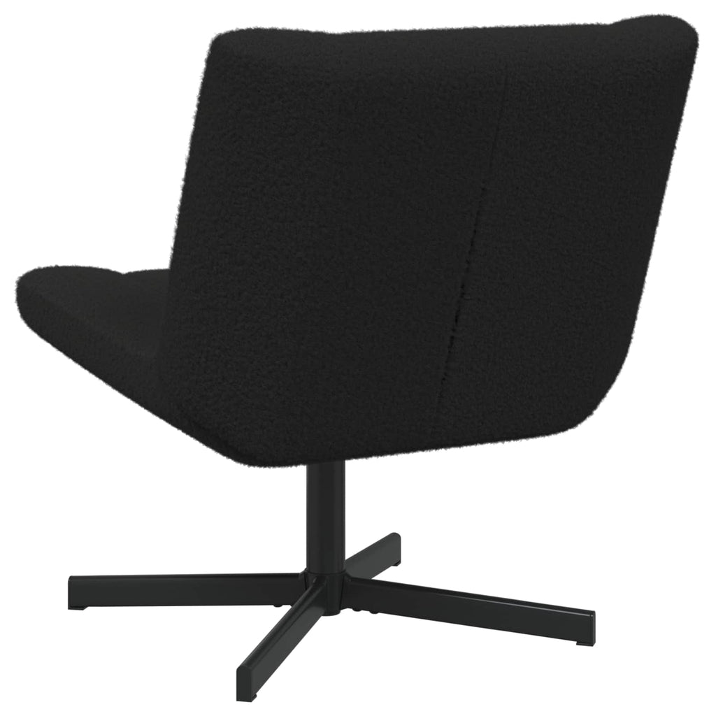 vidaXL Fotel obrotowy Czarny 63 x 75 x 76 cm Owczy Skór