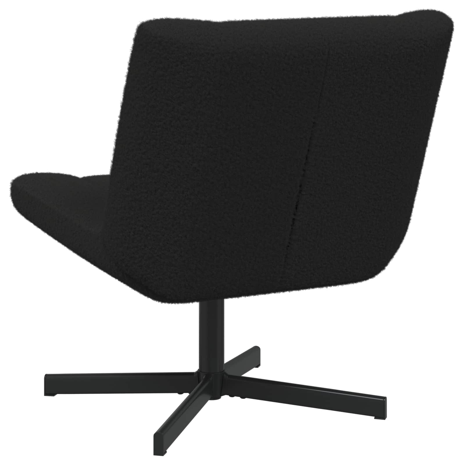 vidaXL Fotel obrotowy Czarny 63 x 75 x 76 cm Owczy Skór