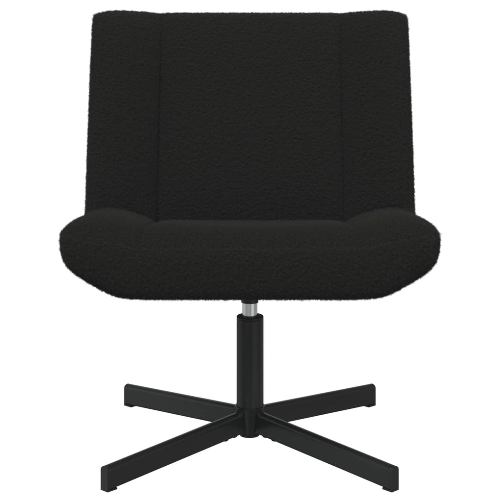 vidaXL Fotel obrotowy Czarny 63 x 75 x 76 cm Owczy Skór