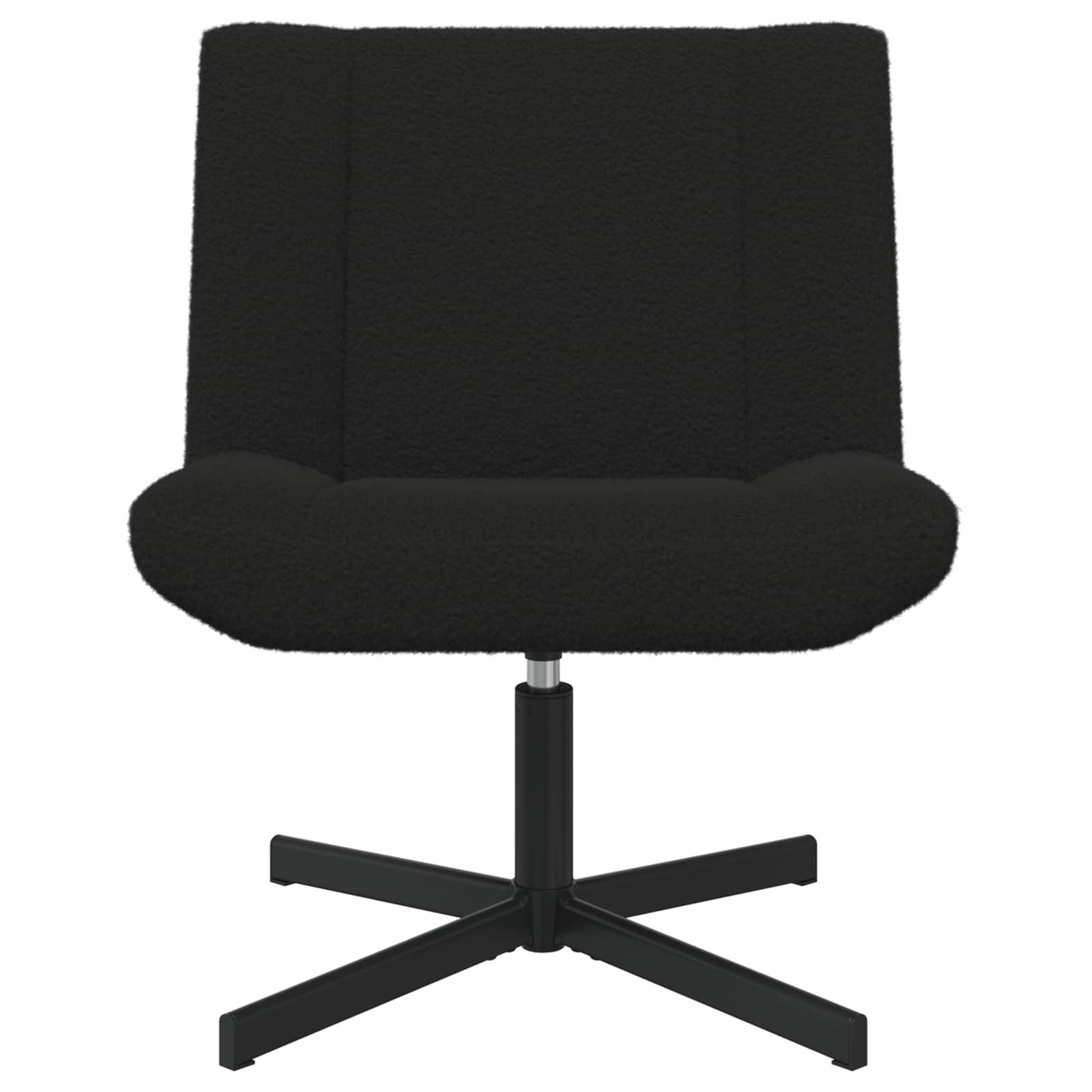 vidaXL Fotel obrotowy Czarny 63 x 75 x 76 cm Owczy Skór