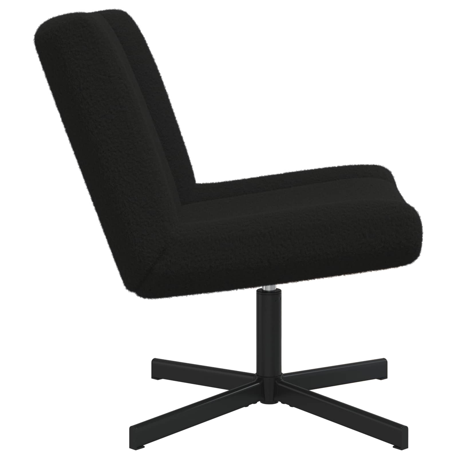 vidaXL Fotel obrotowy Czarny 63 x 75 x 76 cm Owczy Skór