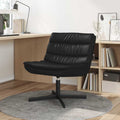 vidaXL Fotel obrotowy Czarny 63 x 75 x 76 cm Ekoskóra