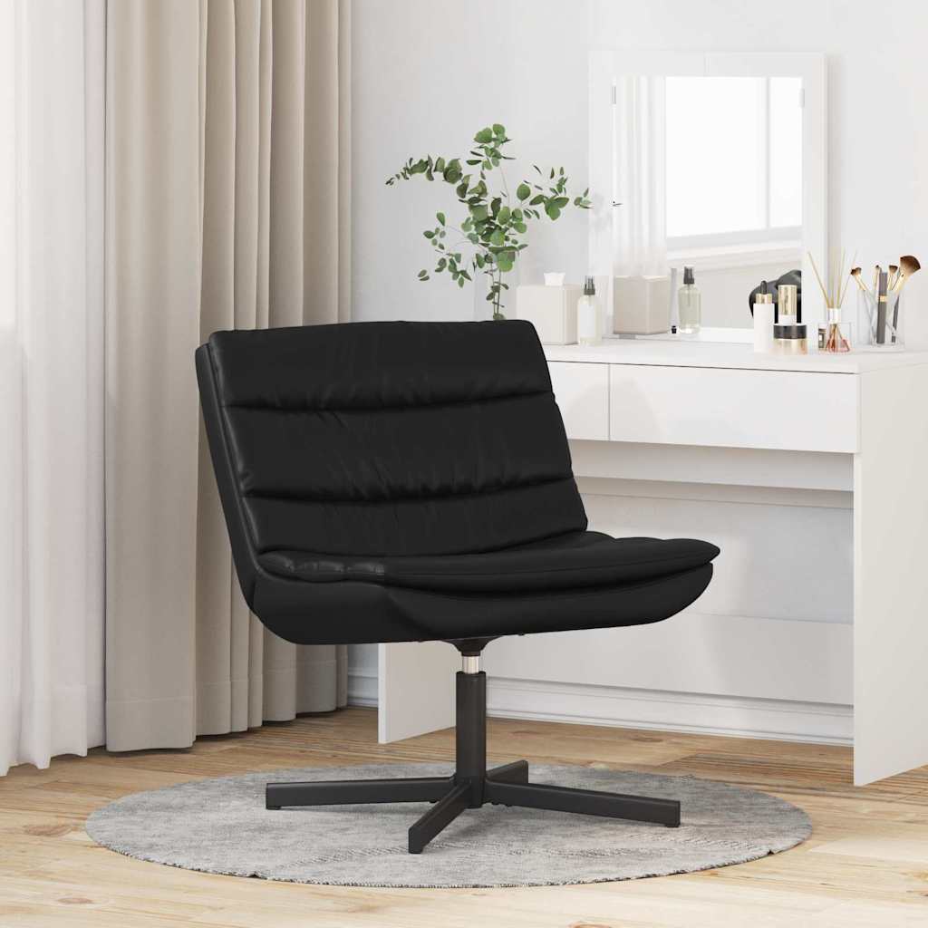 vidaXL Fotel obrotowy Czarny 63 x 75 x 76 cm Ekoskóra