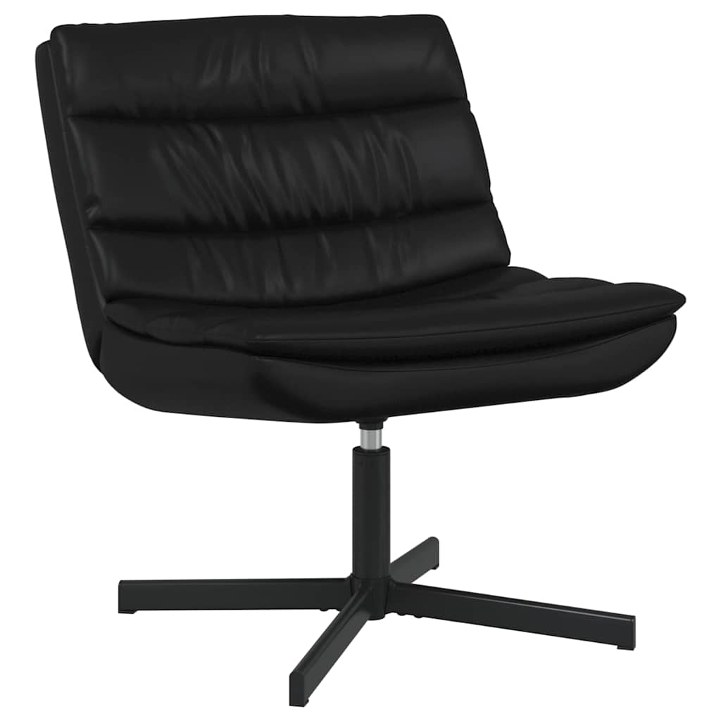vidaXL Fotel obrotowy Czarny 63 x 75 x 76 cm Ekoskóra