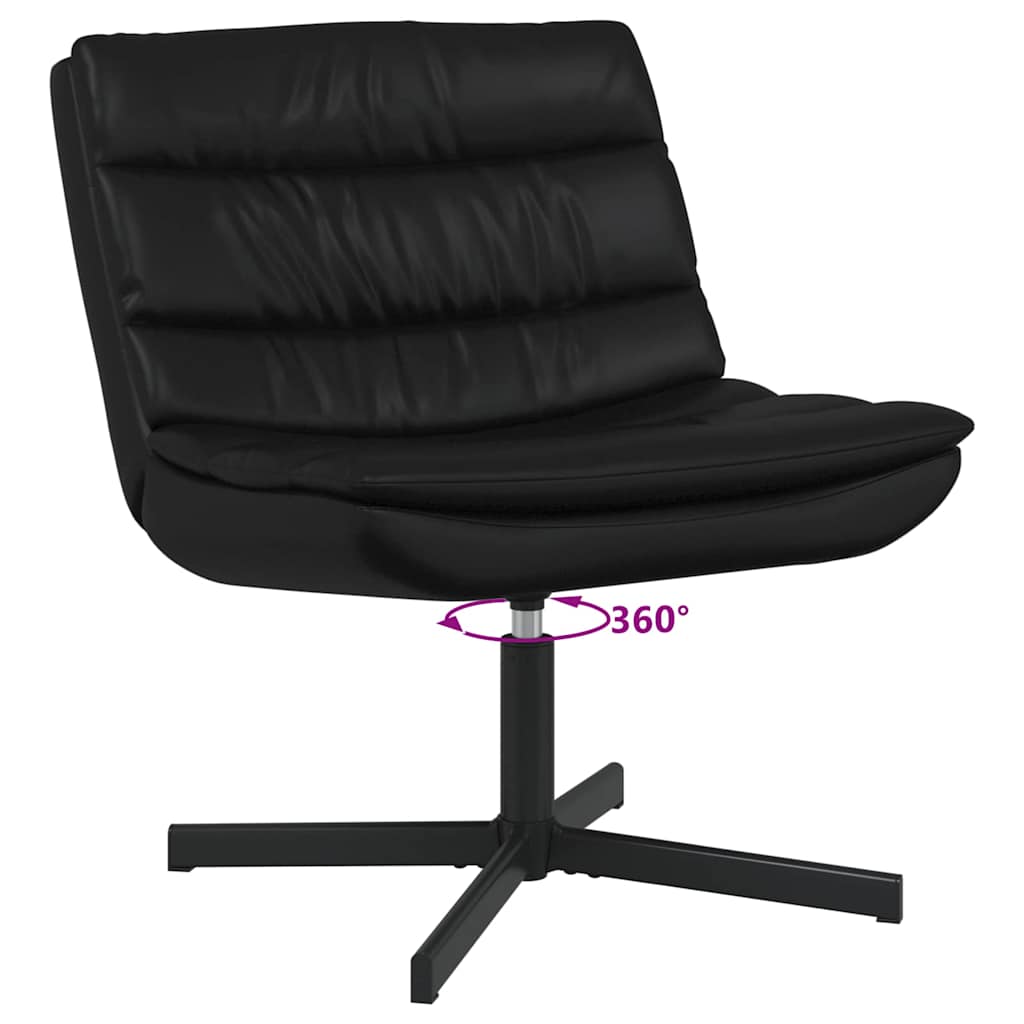 vidaXL Fotel obrotowy Czarny 63 x 75 x 76 cm Ekoskóra