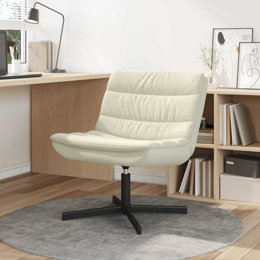 vidaXL Fotel obrotowy Kremowy 63 x 75 x 76 cm Ekoskóra
