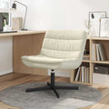 vidaXL Fotel obrotowy Kremowy 63 x 75 x 76 cm Ekoskóra