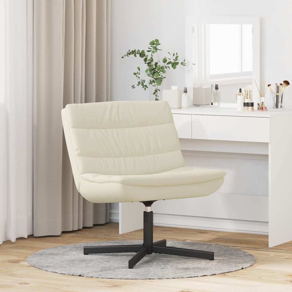 vidaXL Fotel obrotowy Kremowy 63 x 75 x 76 cm Ekoskóra