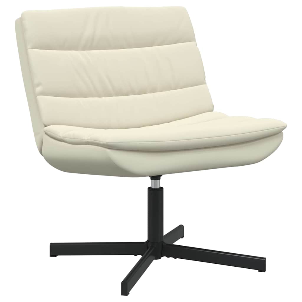 vidaXL Fotel obrotowy Kremowy 63 x 75 x 76 cm Ekoskóra