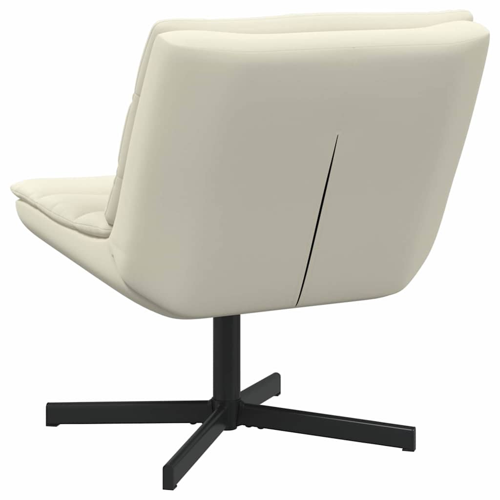 vidaXL Fotel obrotowy Kremowy 63 x 75 x 76 cm Ekoskóra