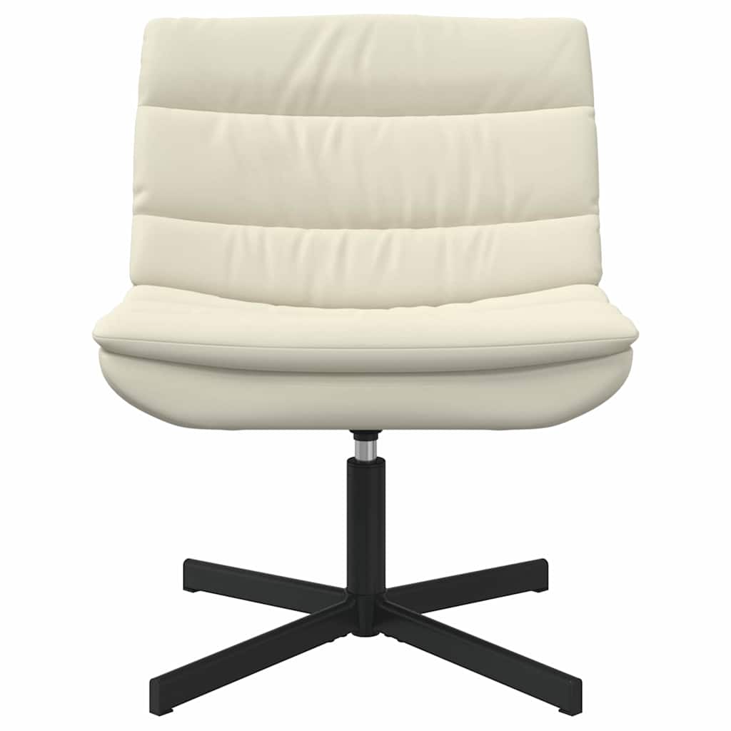 vidaXL Fotel obrotowy Kremowy 63 x 75 x 76 cm Ekoskóra