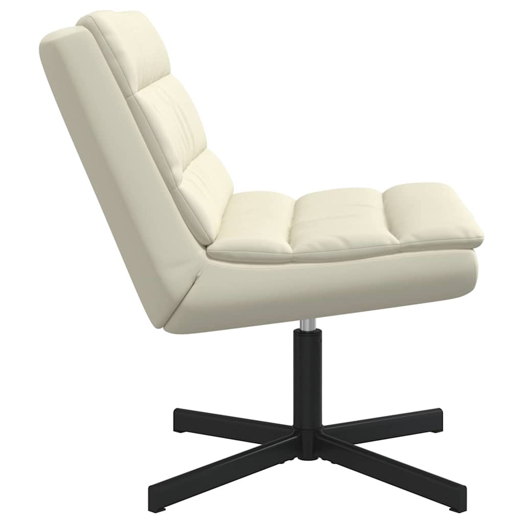 vidaXL Fotel obrotowy Kremowy 63 x 75 x 76 cm Ekoskóra