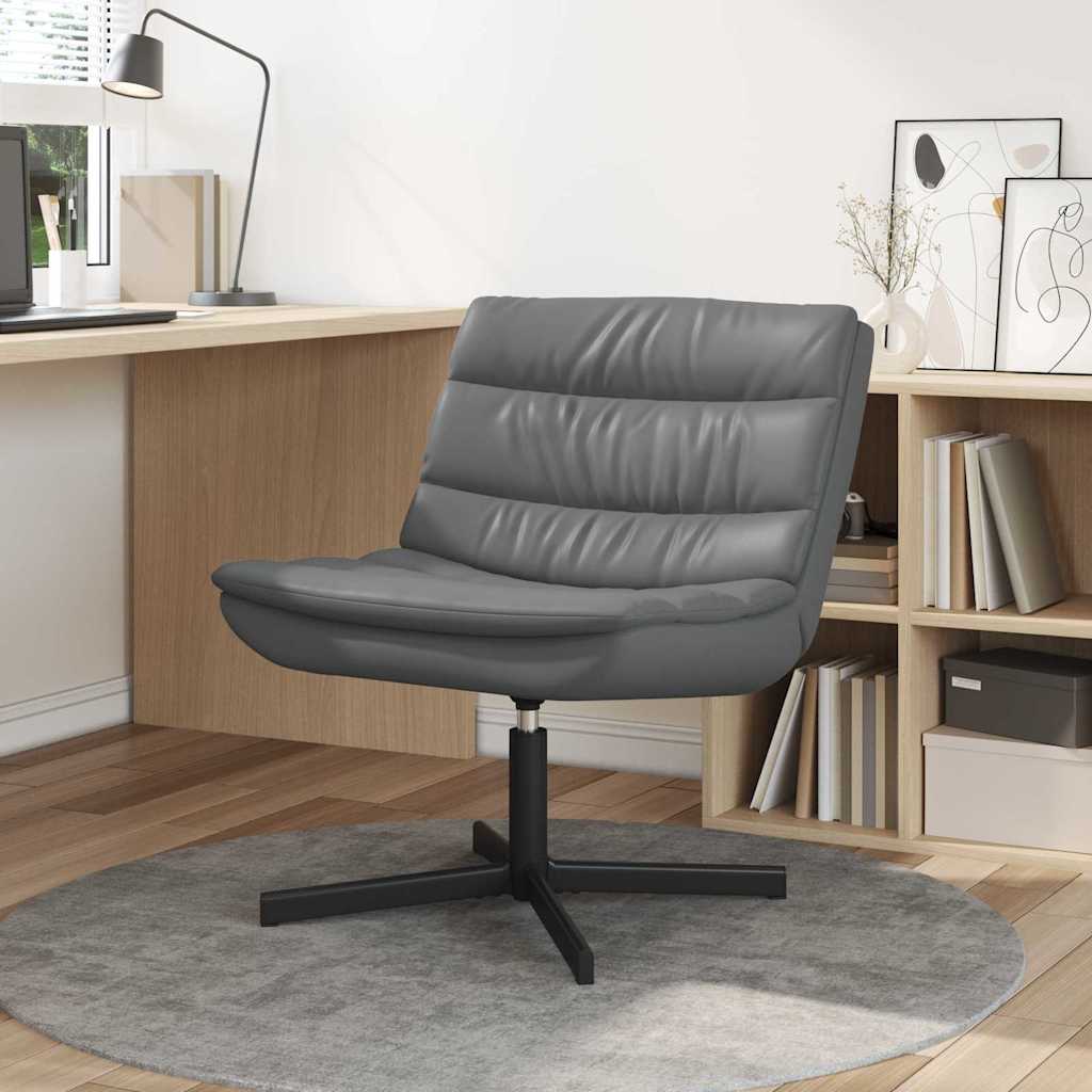 vidaXL Fotel obrotowy Szary 63 x 75 x 76 cm Ekoskóra