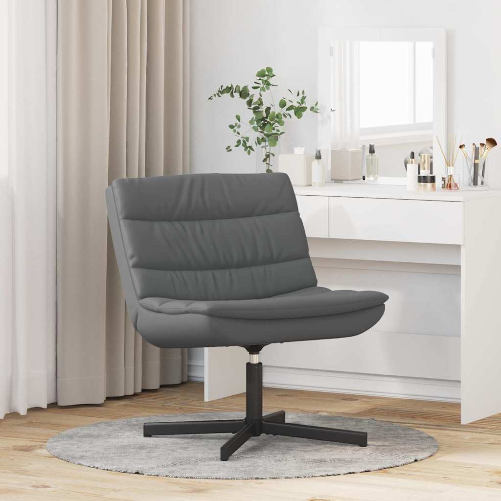 vidaXL Fotel obrotowy Szary 63 x 75 x 76 cm Ekoskóra
