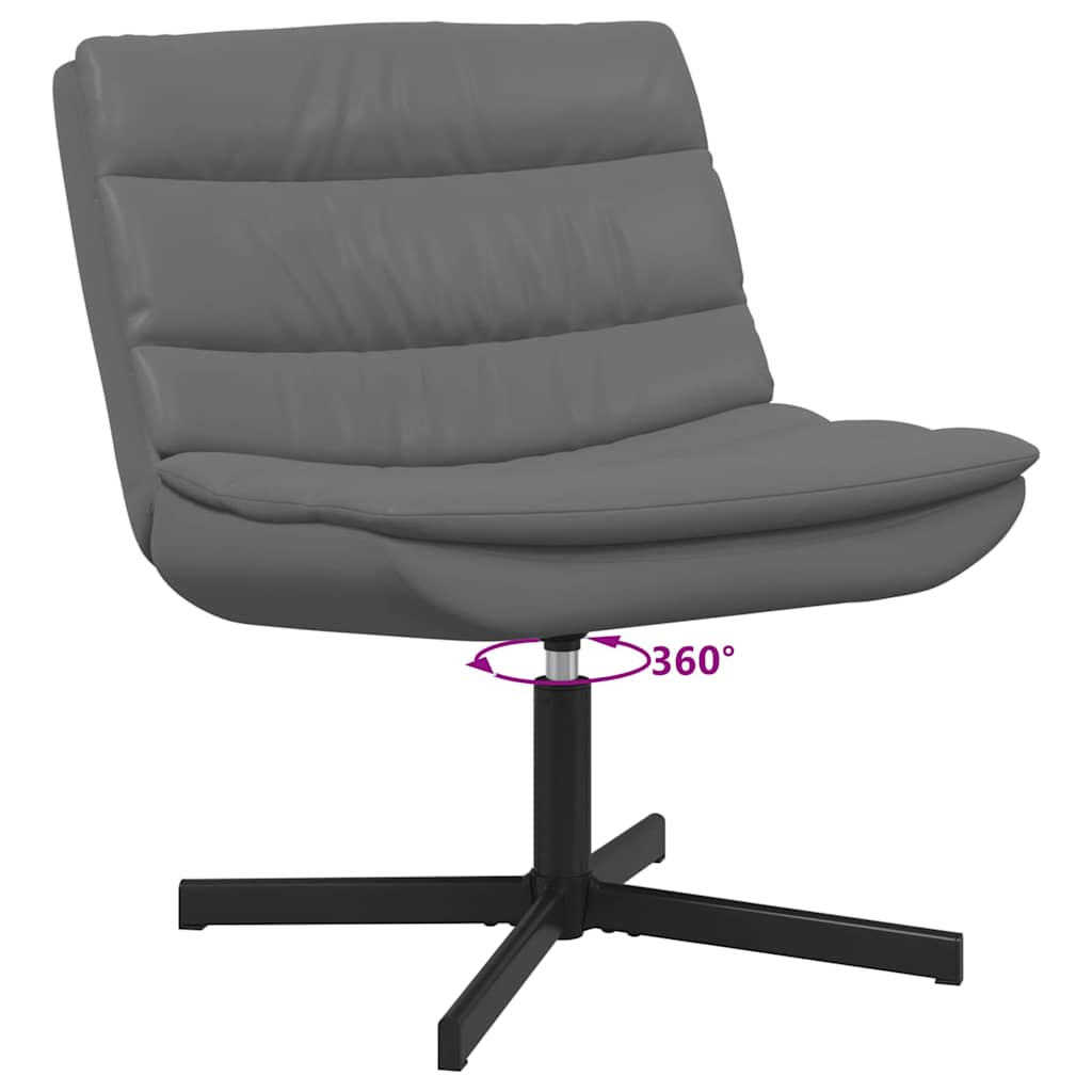vidaXL Fotel obrotowy Szary 63 x 75 x 76 cm Ekoskóra