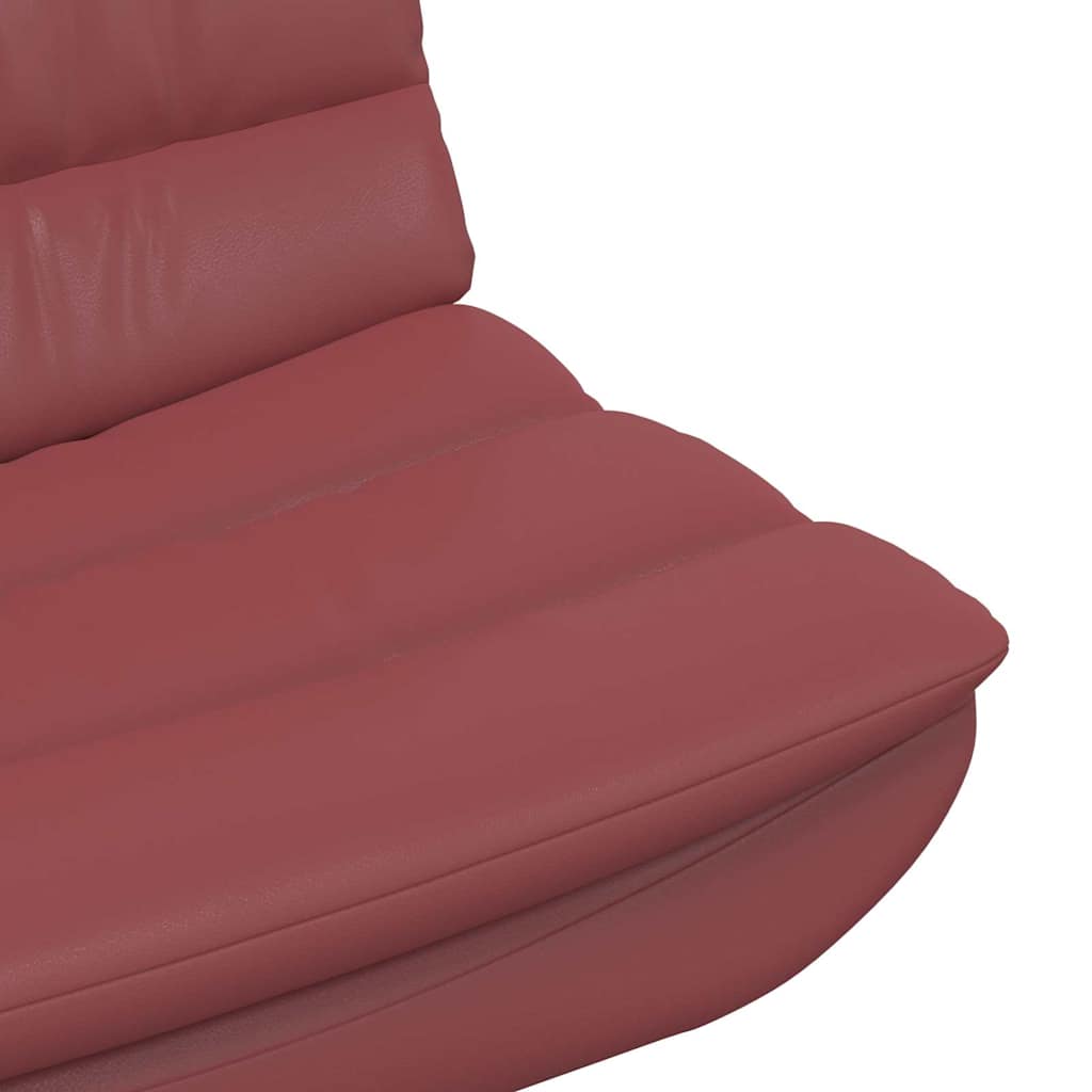 vidaXL Fotel obrotowy Czerwone wino 63 x 75 x 76 cm Ekoskóra