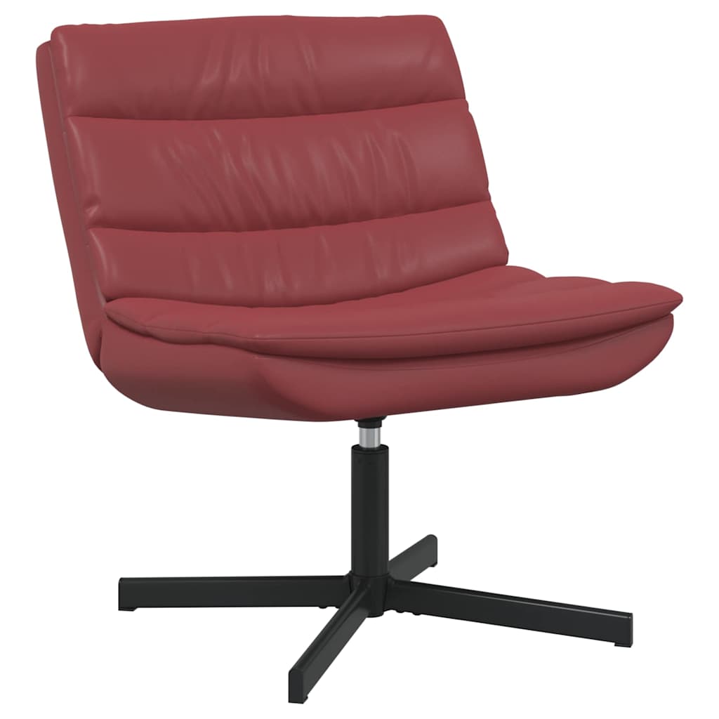 vidaXL Fotel obrotowy Czerwone wino 63 x 75 x 76 cm Ekoskóra