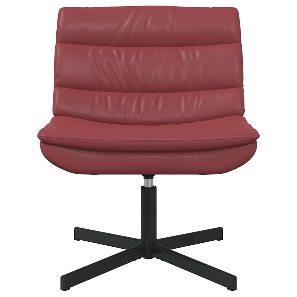 vidaXL Fotel obrotowy Czerwone wino 63 x 75 x 76 cm Ekoskóra