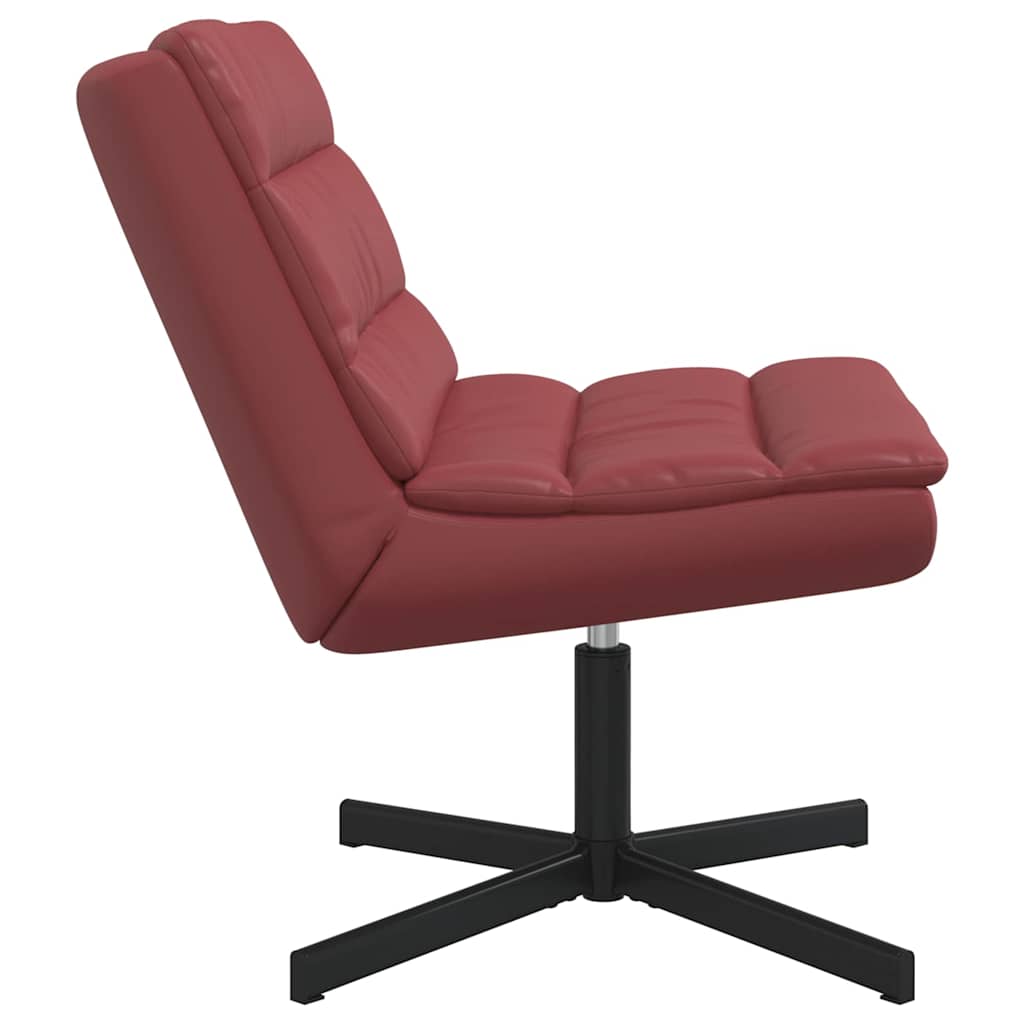 vidaXL Fotel obrotowy Czerwone wino 63 x 75 x 76 cm Ekoskóra