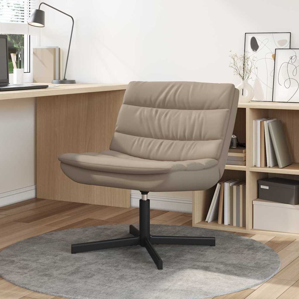 vidaXL Fotel obrotowy Cappuccino 63 x 75 x 76 cm Ekoskóra