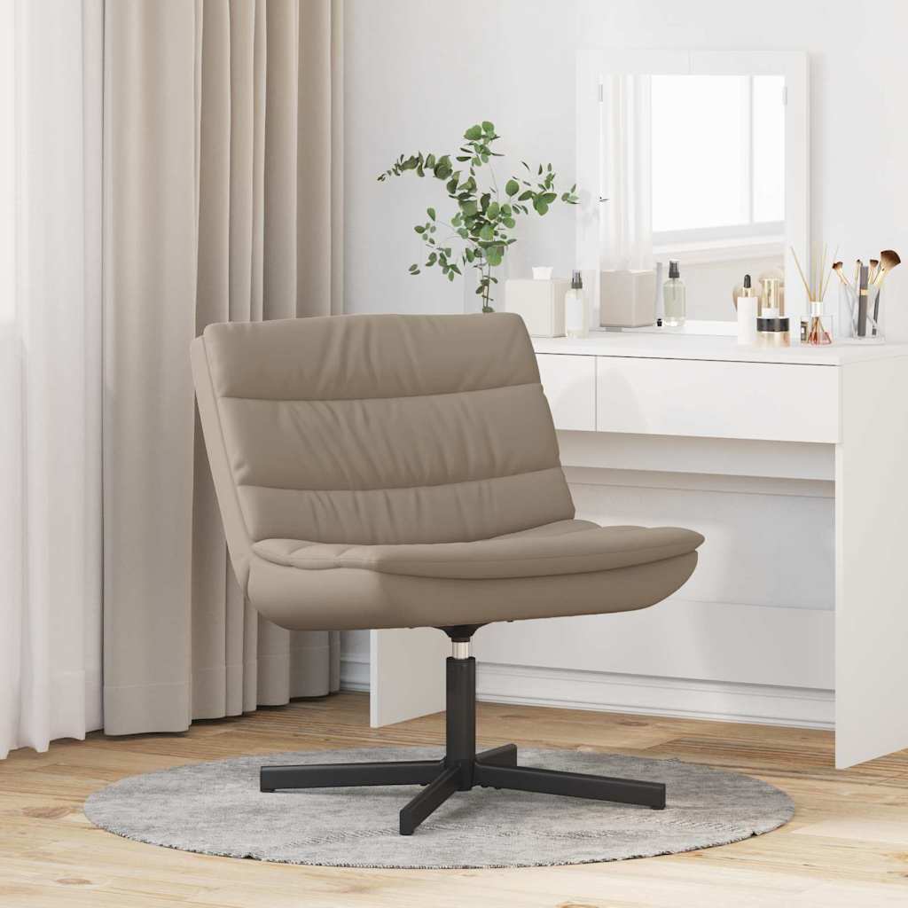 vidaXL Fotel obrotowy Cappuccino 63 x 75 x 76 cm Ekoskóra