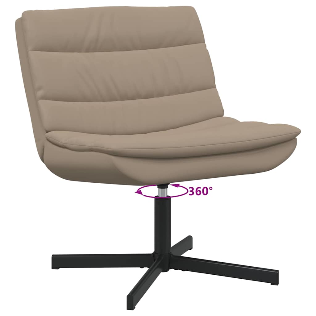 vidaXL Fotel obrotowy Cappuccino 63 x 75 x 76 cm Ekoskóra