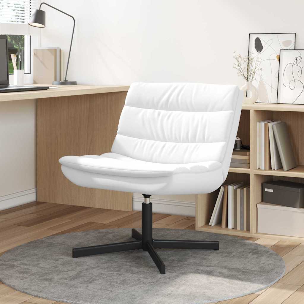 vidaXL Fotel obrotowy Biały 63 x 75 x 76 cm Ekoskóra