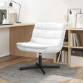 vidaXL Fotel obrotowy Biały 63 x 75 x 76 cm Ekoskóra