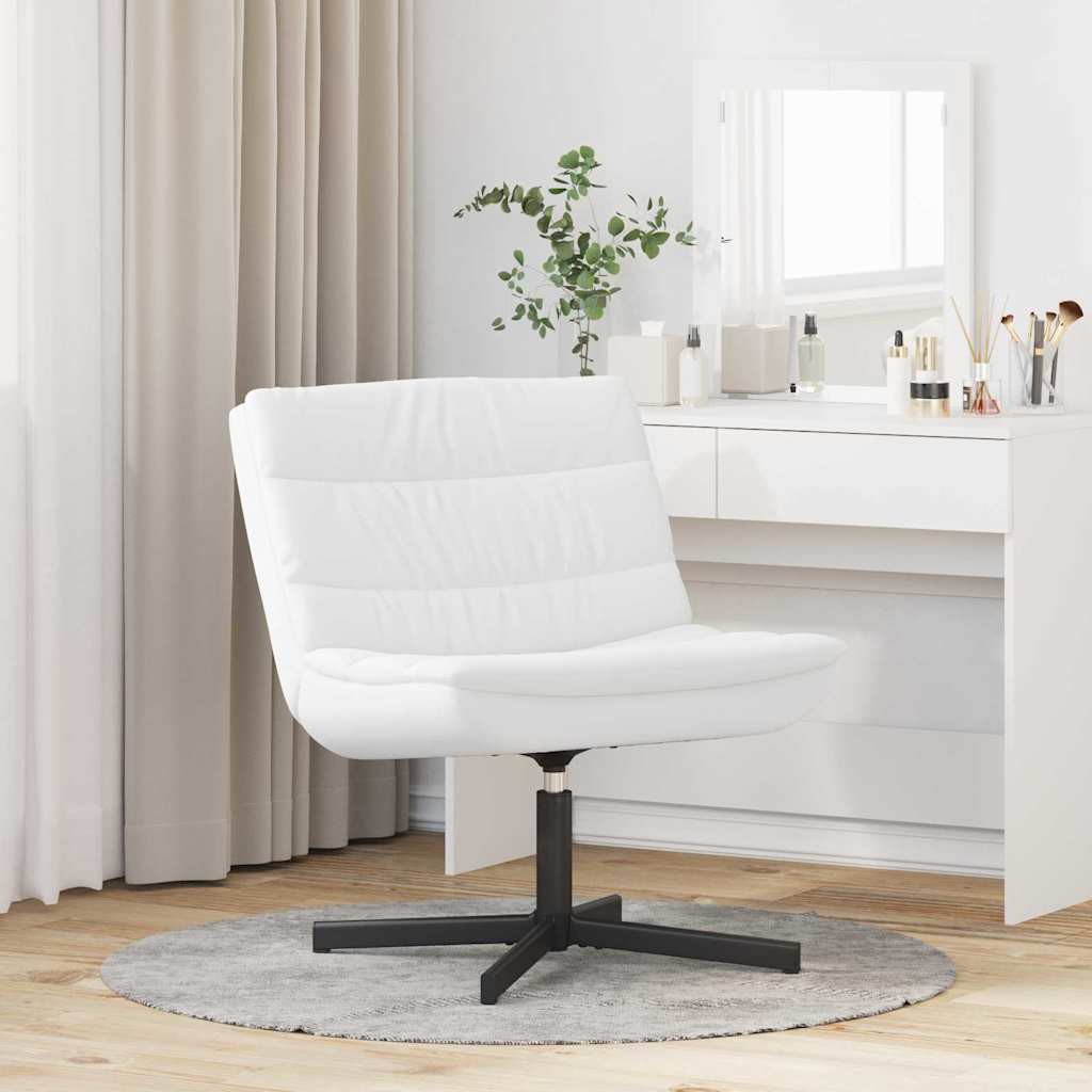 vidaXL Fotel obrotowy Biały 63 x 75 x 76 cm Ekoskóra