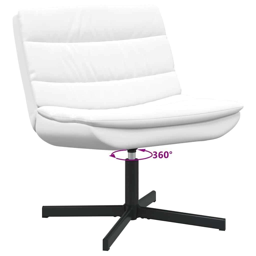 vidaXL Fotel obrotowy Biały 63 x 75 x 76 cm Ekoskóra