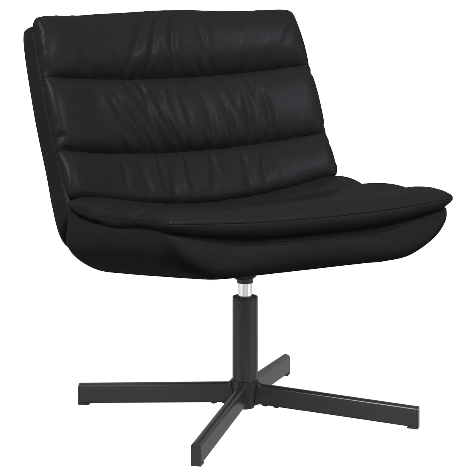 vidaXL Fotel obrotowy Czarny 63 x 75 x 76 cm Błyszczący PU