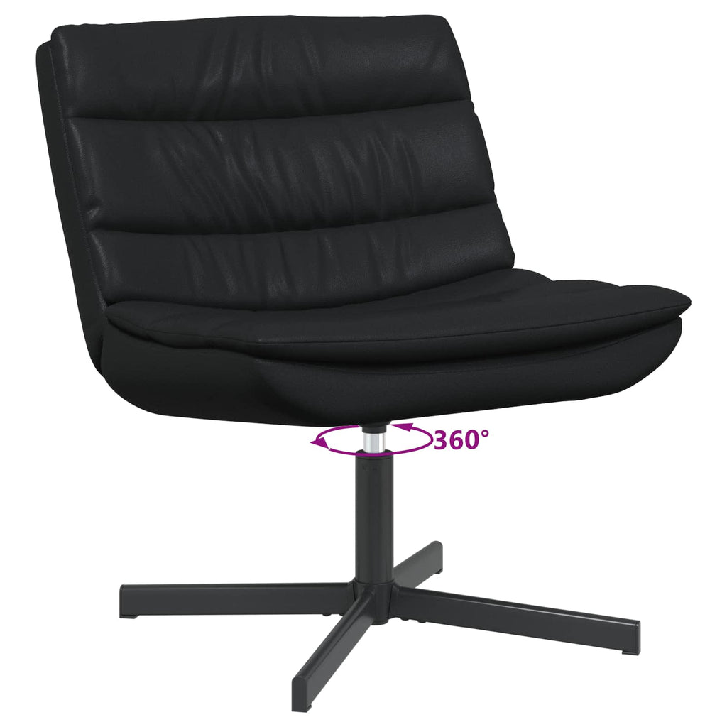 vidaXL Fotel obrotowy Czarny 63 x 75 x 76 cm Błyszczący PU
